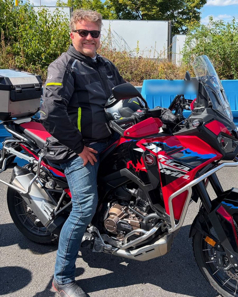 Rainer Huke auf seinem Motorrad